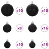 Karácsonyi Díszgömb Készlet 300 LED-del 120 pcs Fekete Műanyag