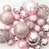 Karácsonyi Díszgömb Készlet 61 pcs Rózsaszín Műanyag