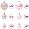  Karácsonyi Díszgömb Készlet 120 pcs Rózsaszín Műanyag
