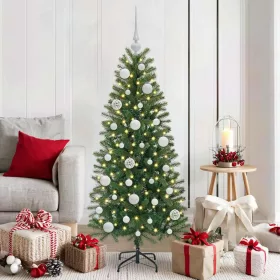    Karácsonyi Díszgömb Készlet 150 LED-del 61 pcs Fehér Műanyag
