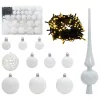  Karácsonyi Díszgömb Készlet 150 LED-del 61 pcs Fehér Műanyag