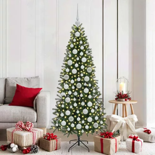  Karácsonyi Díszgömb Készlet 300 LED-del 120 pcs Fehér Műanyag