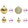  Karácsonyi Díszgömb Készlet 300 LED-del 120 pcs Arany Műanyag