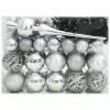  Karácsonyi Díszgömb Készlet 150 LED-del 61 pcs Ezüst Műanyag