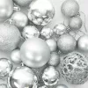  Karácsonyi Díszgömb Készlet 150 LED-del 61 pcs Ezüst Műanyag