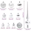  Karácsonyi Díszgömb Készlet 300 LED-del 120 pcs Ezüst Műanyag