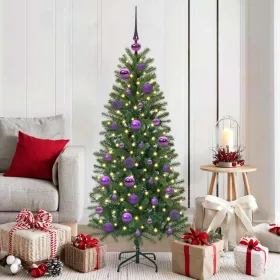    Karácsonyi Díszgömb Készlet 150 LED-del 61 pcs Lila Műanyag