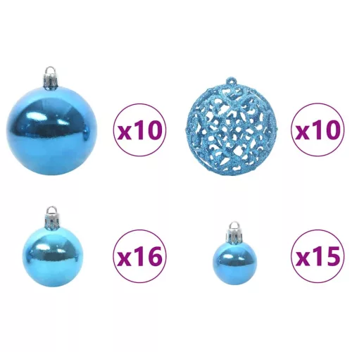  Karácsonyi Díszgömb Készlet 300 LED-del 120 pcs Kék Műanyag