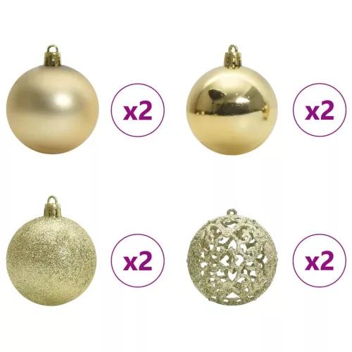  Karácsonyi Díszgömb Készlet 150 LED-del 61 pcs Sokszínű Műanyag