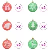  Karácsonyi Díszgömb Készlet 40 pcs Piros és zöld