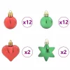  Karácsonyi Díszgömb Készlet 40 pcs Piros és zöld
