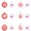  Karácsonyi Díszgömb Készlet 40 pcs Piros és Fehér