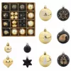  Karácsonyi Díszgömb Készlet 40 pcs Fekete és Arany