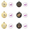 Karácsonyi Díszgömb Készlet 40 pcs Fekete és Arany