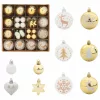  Karácsonyi Díszgömb Készlet 40 pcs Fehér és Arany