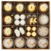  Karácsonyi Díszgömb Készlet 40 pcs Fehér és Arany