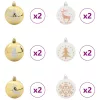  Karácsonyi Díszgömb Készlet 40 pcs Fehér és Arany