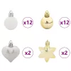  Karácsonyi Díszgömb Készlet 40 pcs Fehér és Arany