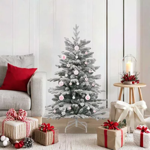  Karácsonyi Díszgömb Készlet 40 pcs Fehér és rózsaszín