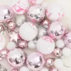  Karácsonyi Díszgömb Készlet 40 pcs Fehér és rózsaszín