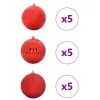  Karácsonyi Díszgömb Készlet 15 pcs Piros