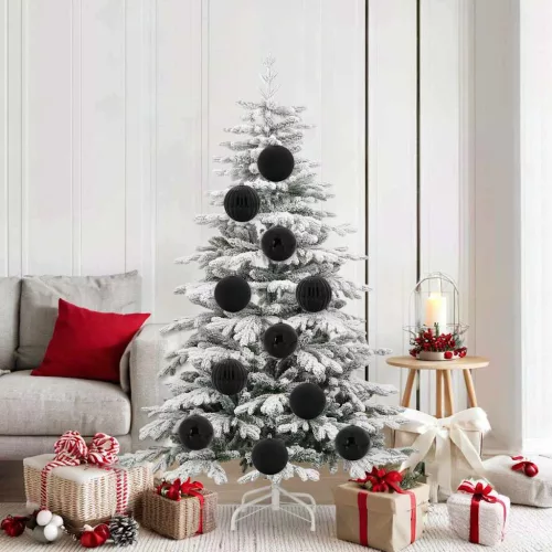  Karácsonyi Díszgömb Készlet 9 pcs Fekete