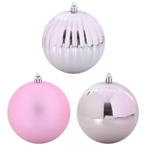  Karácsonyi Díszgömb Készlet 15 pcs Rózsaszín
