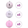  Karácsonyi Díszgömb Készlet 15 pcs Rózsaszín