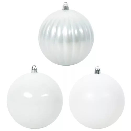  Karácsonyi Díszgömb Készlet 9 pcs Fehér