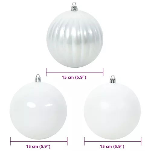  Karácsonyi Díszgömb Készlet 9 pcs Fehér