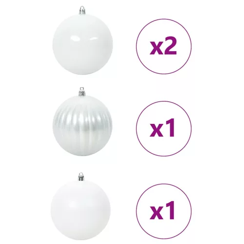  Karácsonyi Díszgömb Készlet 4 pcs Fehér