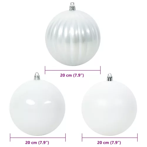  Karácsonyi Díszgömb Készlet 4 pcs Fehér