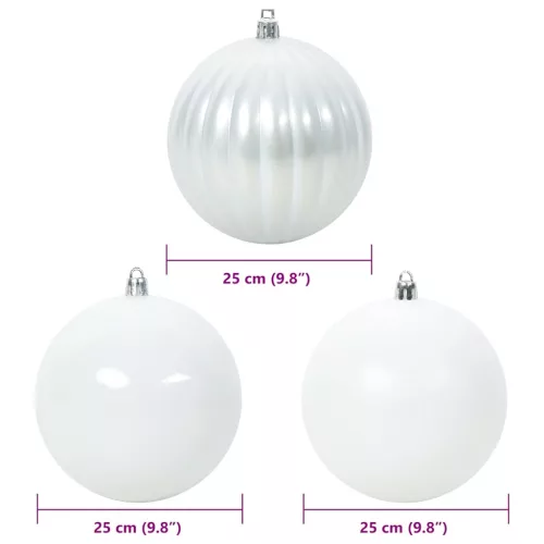  Karácsonyi Díszgömb Készlet 3 pcs Fehér