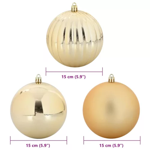  Karácsonyi Díszgömb Készlet 9 pcs Arany