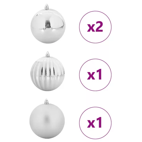  Karácsonyi Díszgömb Készlet 4 pcs Ezüst
