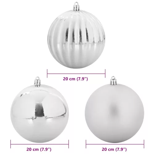  Karácsonyi Díszgömb Készlet 4 pcs Ezüst