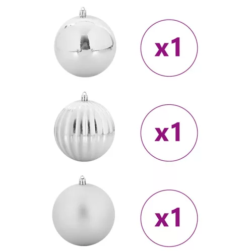  Karácsonyi Díszgömb Készlet Egyéb 3 pcs Ezüst Ø 25 cm