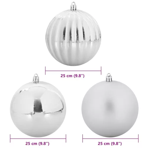  Karácsonyi Díszgömb Készlet Egyéb 3 pcs Ezüst Ø 25 cm