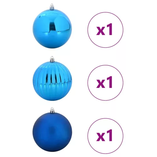  Karácsonyi Díszgömb Készlet 3 pcs Kék