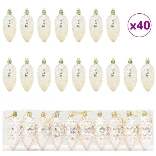  Karácsonyfa díszítés 40 pcs pezsgőszín