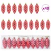  Karácsonyfa díszítés 40 pcs Piros