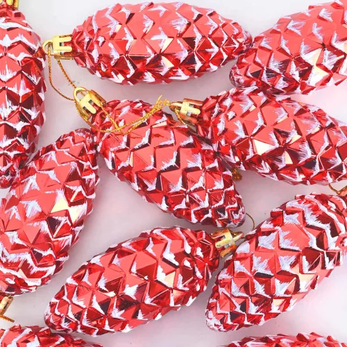  Karácsonyfa díszítés 40 pcs Piros