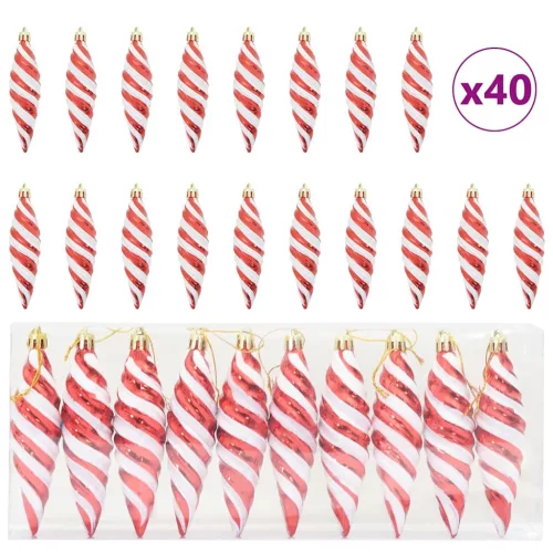  Karácsonyfa díszítés 40 pcs Piros