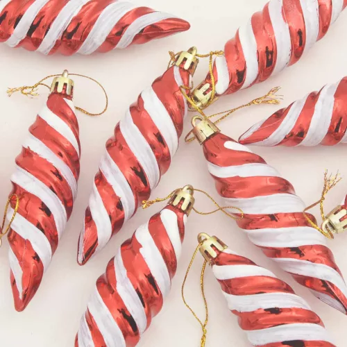  Karácsonyfa díszítés 40 pcs Piros