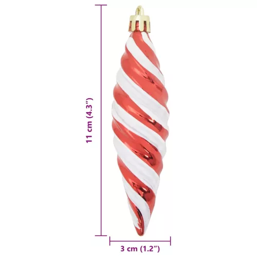  Karácsonyfa díszítés 40 pcs Piros