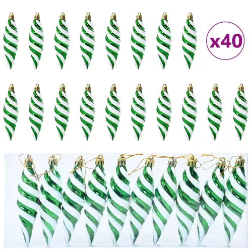  Karácsonyfa díszítés 40 pcs Zöld