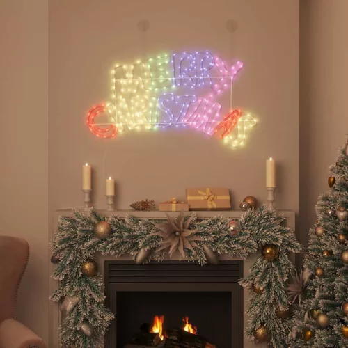  Karácsonyi tábla 240 LED-del Sokszínű 100 x 50 cm PVC