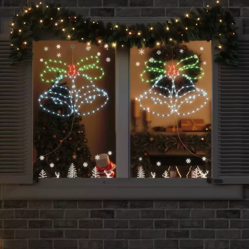  Karácsonyi Harang 144 LED-del Sokszínű 56 x 46 cm PVC
