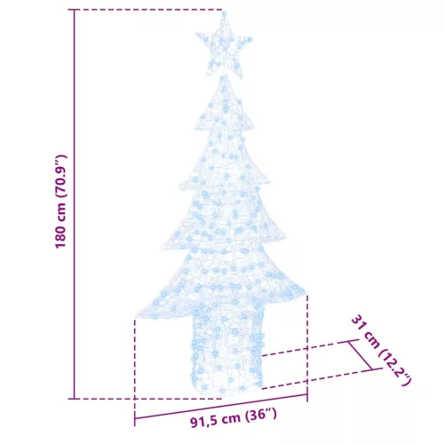  Karácsonyfa 240 LED-del Hideg feher 180 cm Akril