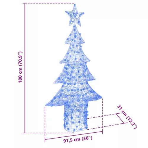  Karácsonyfa 240 LED-del Kék 180 cm Akril